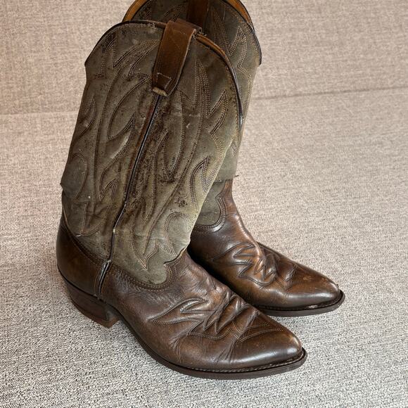 Durango Cowboy Boots Vintage Brown Mens SZ 9.5 D - Picture 1 of 11